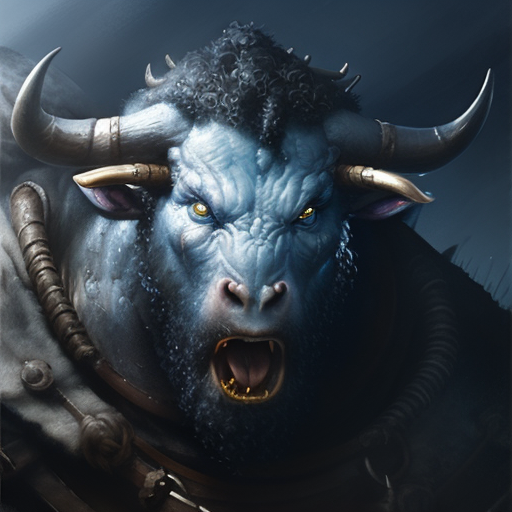 00393-2022190399-Close-up Portrait of Minotaur_Person, Fantasy, Frostpunk, Viking, Volumetric lighting, concept art, brush stroke style, artstati.png